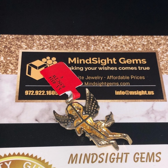 REAL DIAMOND angel pendant  NOT CZ NOT MOISSANITE FREE appraisal included GIFT - Picture 3 of 4